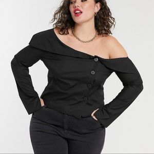 Asos Design Fallen Shoulder Top